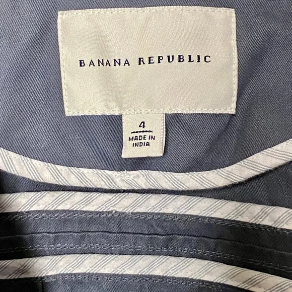 BANANA REPUBLIC Blue-Gray Structured Ruffle Jacket - Sz 4 - Picture 2 of 9